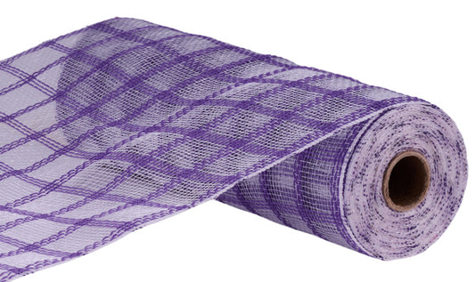 RY830623  10.25" x 10yd Faux Jute Check Mesh Purple