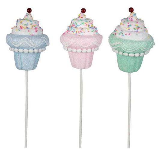 MN0214    21.75"L Cupcake Pick   Mint/Pink/Ice Blue