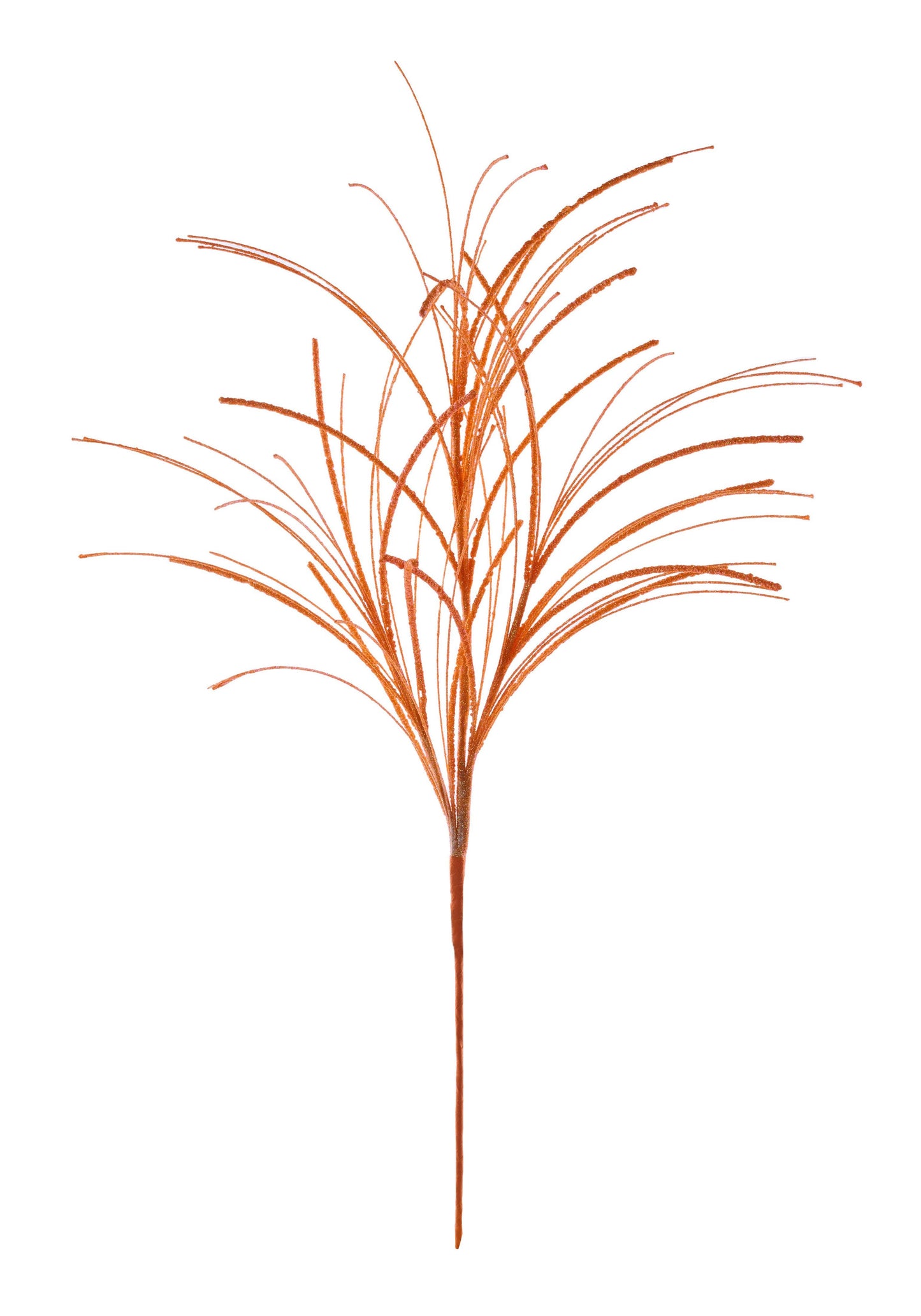 MN032920  31" Glitter Mini Bead Fishline Spray – Iridescent Orange – Decorative Floral Pick