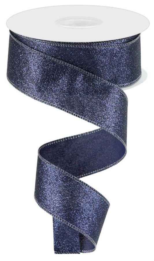 RGC159619    1.5" x 10yd Shimmer Glitter   Navy Blue