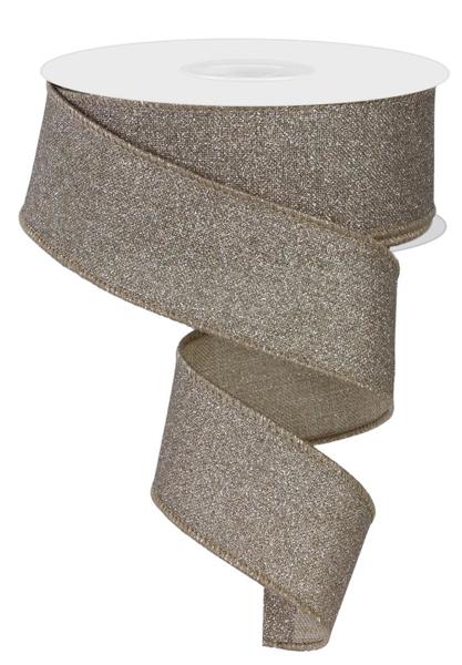 RGE138039     1.5" x 10yd Fine Glitter On Royal      Taupe