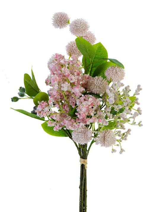 2150154BH 19" Spiky Ball Flower Bundle Blush