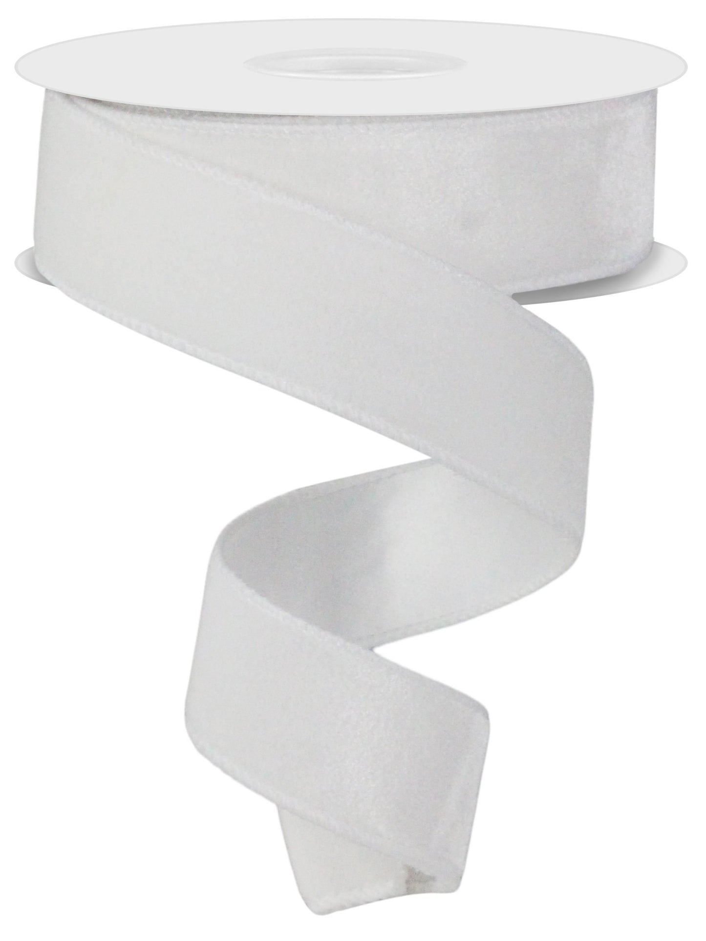 RGE165856   1.5" x 10yd Deluxe Velvet/Satin Backing   White