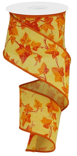 RGC1201T6  2.5" x 10yd Ivy On Royal Burlap Mstd/Org/Red Org