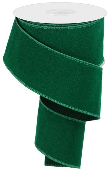 RL194306  2.5" x 10yd Indoor Velvet Ribbon Emerald Green