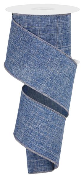 RG127965  2.5" x 10yd Royal Burlap Denim Blue