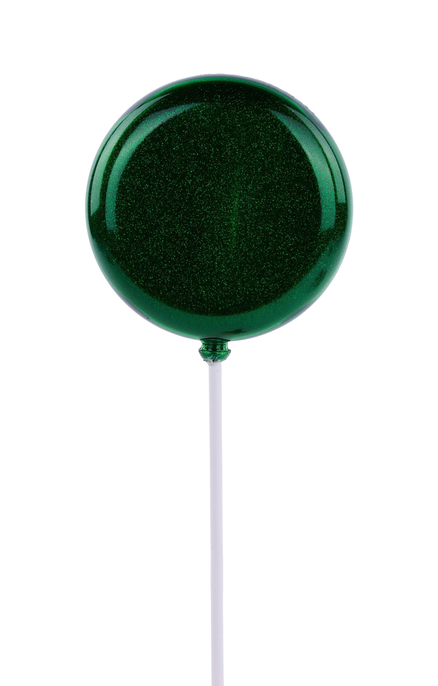XC120506  100mm Glitter Lollipop with Stick – Emerald Green – 9.75" OAL
