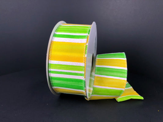 41126-09-29    1.5"X10Yds    Ombre Stripes/Irid Lines    Ylw/Lim/Wht