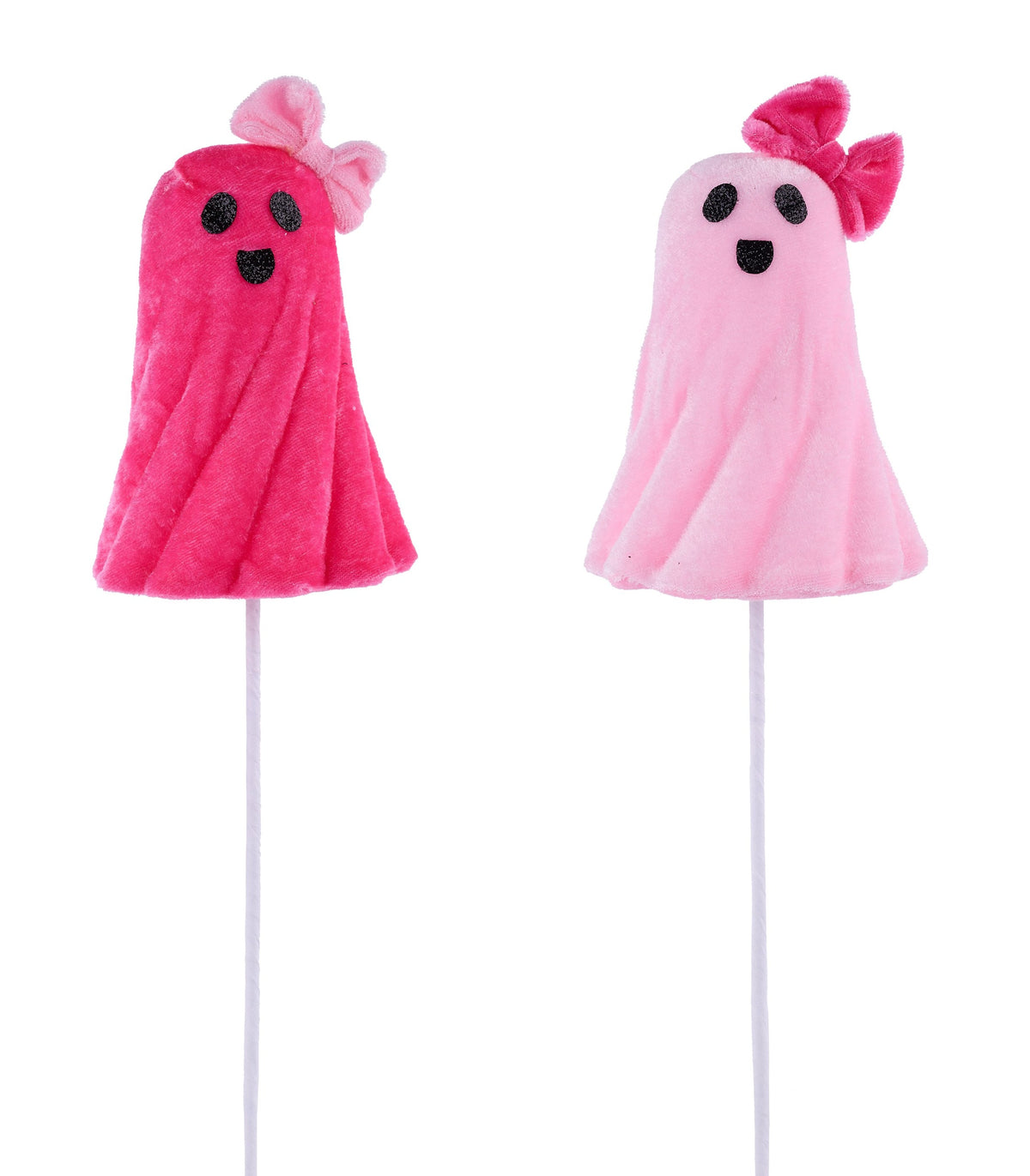 HH141299      14.5"L Velvet/Styro Ghost Stem   Hot Pink/Pink