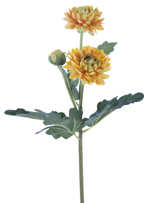2225037YO  20" Chrysanthemum Yellow/Orange