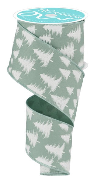 RGE1362RA  2.5" x 10yd Wispy Trees Eucalyptus/White