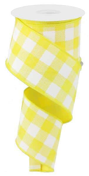 RG0180029     2.5"X10yd Striped Check On Royal   Yellow/White
