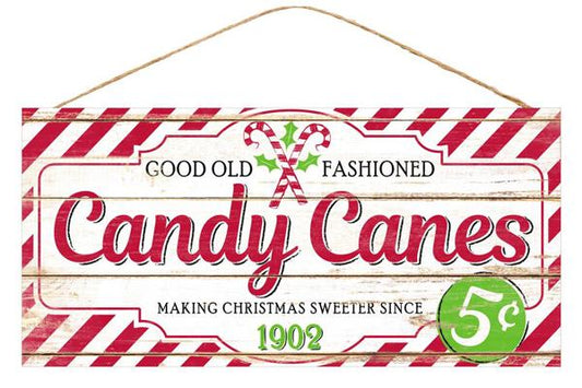 AP8171 Old Fashioned Candy Canes Christmas Sign - Red/White