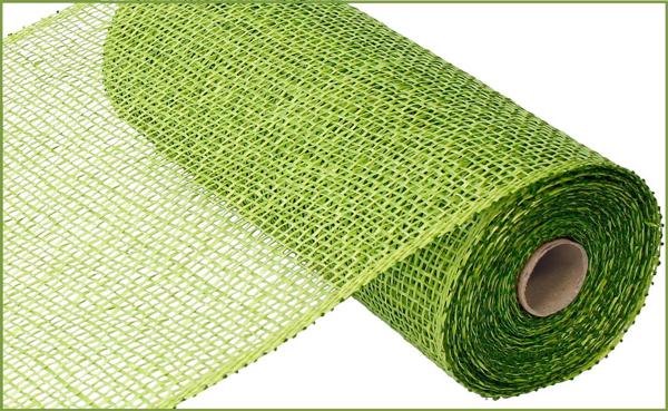 RP810033  10" x 10yd Poly Burlap Mesh Lime Green