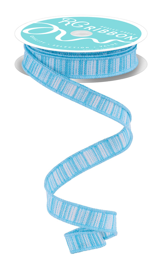 RGF168234  5/8" x 10yd Multi Color Stripe Turquoise/White