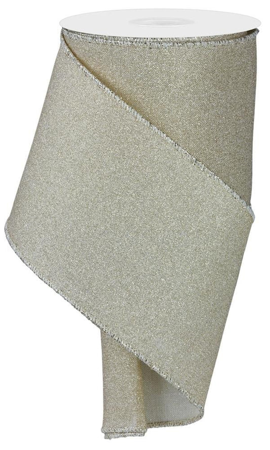 RGE1382YH    4" x 10yd Fine Glitter On Royal   Light Gold