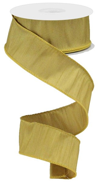 RD110108  1.5" x 10yd Faux Dupioni Gold