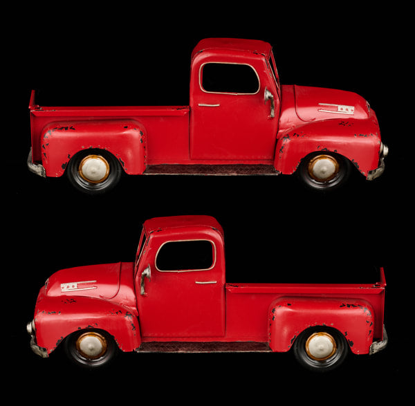 AM024731   15.75"L x 6.5"H Metal Half Truck   Red