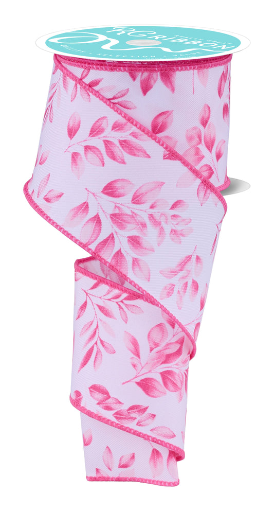 RGH116422  2.5" x 10yd Greenery   White/Multi Pink