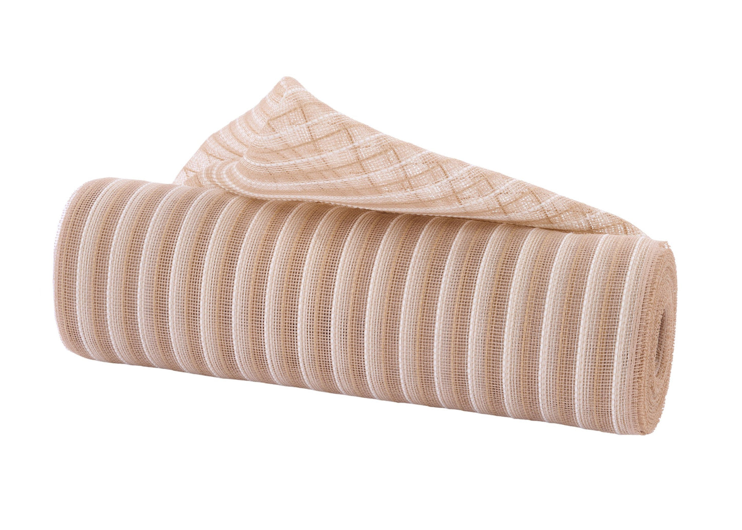 RY500554   10.25" x 10yd Fine Weave Faux Jute Mesh     Natural/Cream
