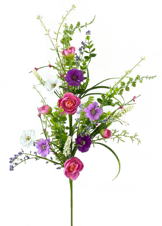 63303SP30   30"   Ranunculus Filler Spray    Purple/Pink/Green
