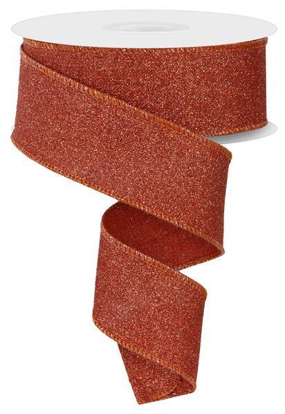 RGE1380WE     1.5" x 10yd Fine Glitter On Royal   Terracotta
