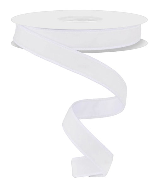 RGE765856  7/8" x 10yd Deluxe Velvet/Satin Backing White