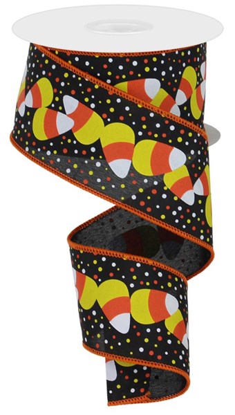 RGC199902  2.5" x 10yd Candy Corn Black/Wht/Ylw/Org