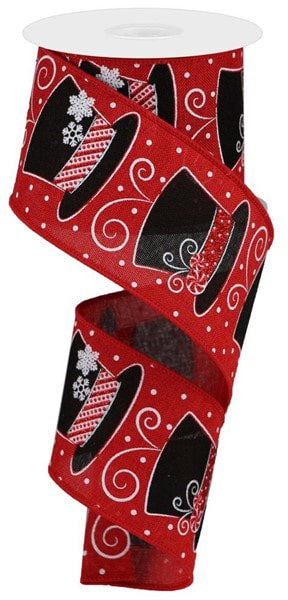 RGB129524 2.5”x10YD SNOWMAN HATS ON ROYAL Red/Wht/Slv/Blk