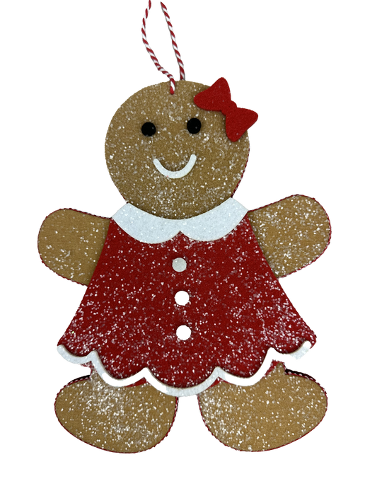 86094Girl   9"HX7.5"W      Gingerbread Ornament