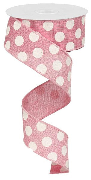 RX9145WT  1.5" x 10yd Medium Multi Dots Pink/White