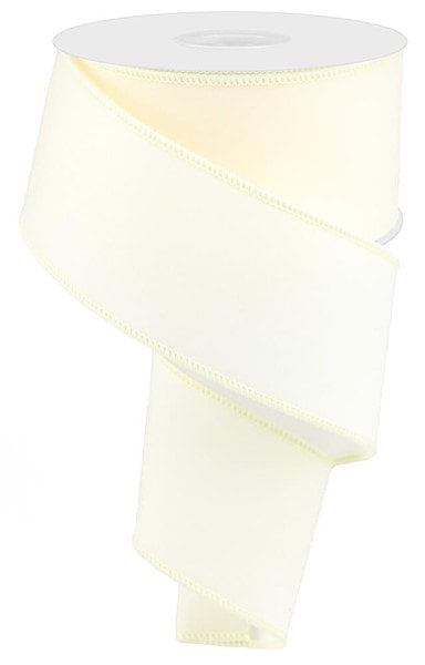 RL1943C2    2.5" x 10yd Indoor Velvet Ribbon     Cream
