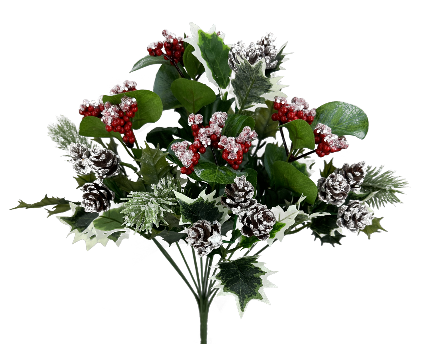 86156ICE      H17"    Snow Pinecone Berry BushX12