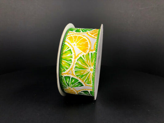 41334-09-09: WHT STN/LEMONS-LIMES, 1.5"X10Y