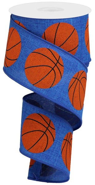 RGA151625 2.5"X10yd Bold Basketball on Royal Royal Blue/Orange/Black