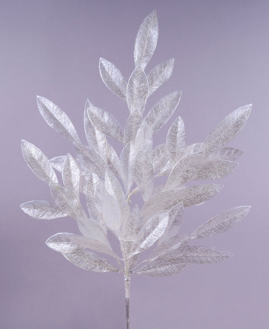 XX968241      23.5"L Pearl Bay Leaf Spray     Silver