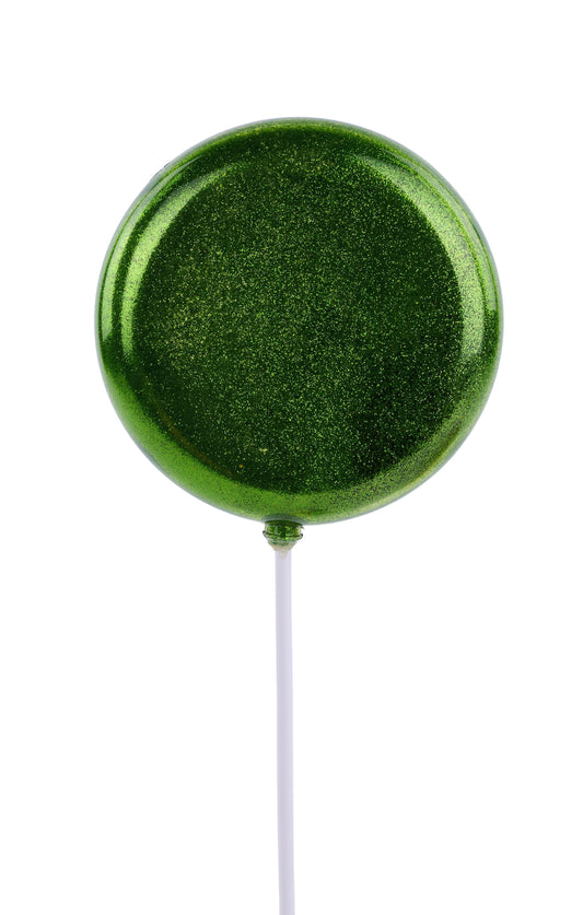 120mm Glitter Lollipop with Stick – Lime Green – 11.75" OAL