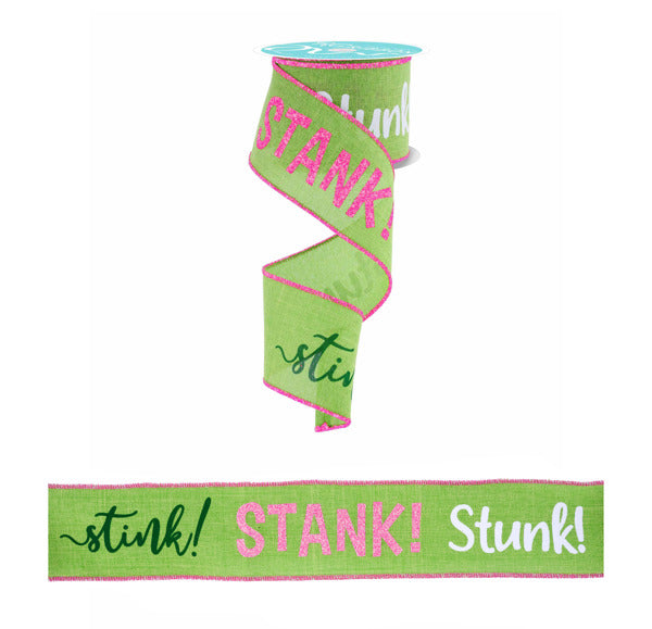 RGH104633    2.5" x 10yd Stink Stank Stunk    Lime/Pink/White/Emerald