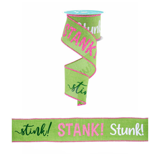 RGH104633    2.5" x 10yd Stink Stank Stunk    Lime/Pink/White/Emerald