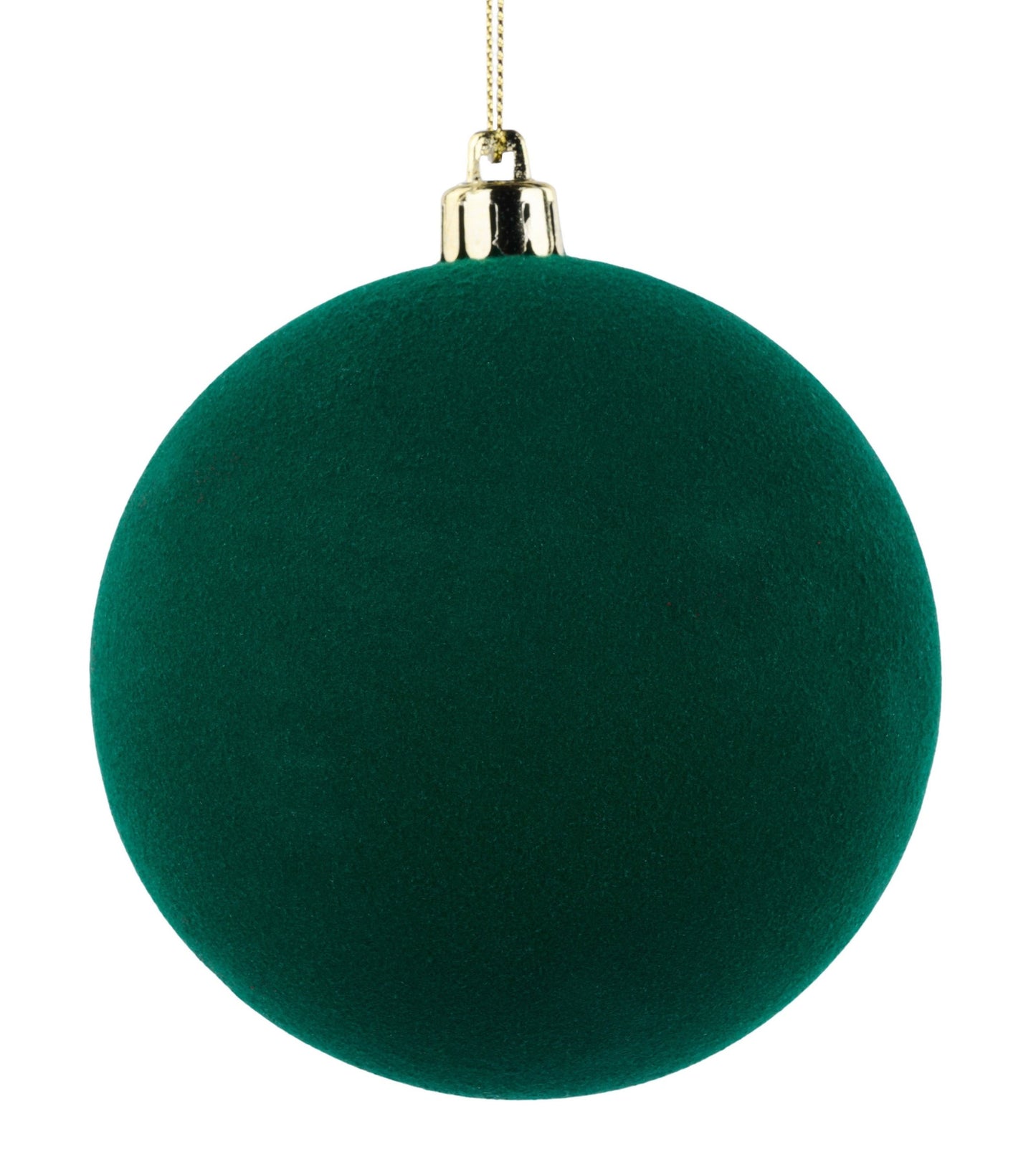 XH113712   100Mm Smooth Flocked Ball Ornament    Hunter Green