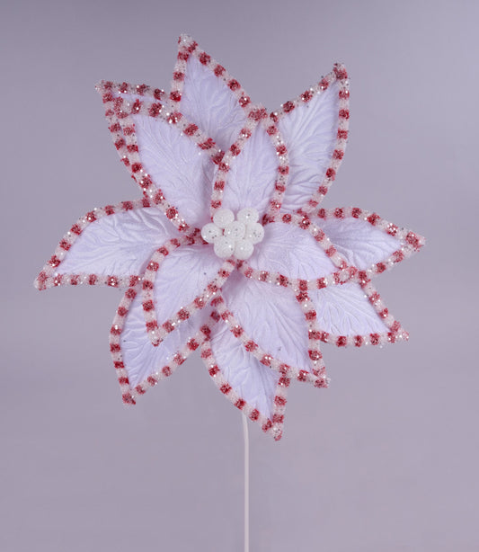 XS420576   20.5"Dia Velvet Poinsettia Stem