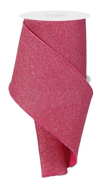RGE179107  4" x 10yd Fine Glitter On Faux Royal Fuschia