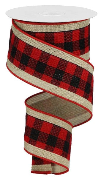 RN5717 2.5”x10YD 2 IN 1 Check Natural/Red/Black