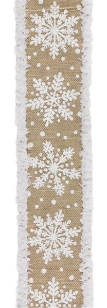 RGC8143F2   1.5" x 10yd Snowflakes/Drift   Tan/White
