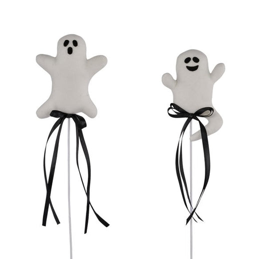 HH1361   15"L Ghost Pick W/Bow   White/Black