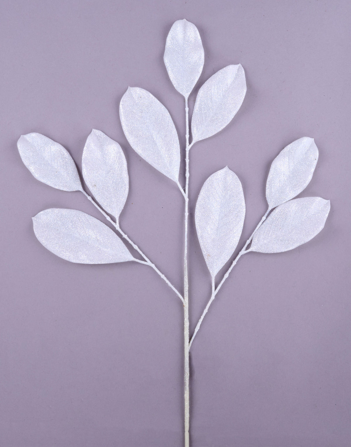 XS250827           20.5"L Glitter Magnolia Leaf Spray     White