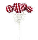 74186RD     16"   Gingham Ball PickX5     Red
