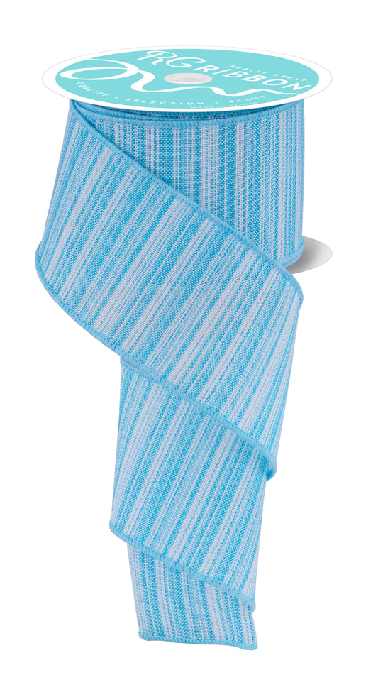RGF168434  2.5" x 10yd Multi Color Stripe Turquoise/White