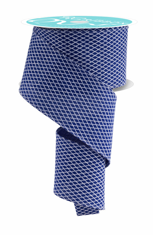 RGF169625  2.5" x 10yd Mini Harlequin Royal Blue/White