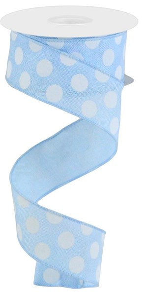 RX914575  1.5" x 10yd Medium Multi Dots Pale Blue/White